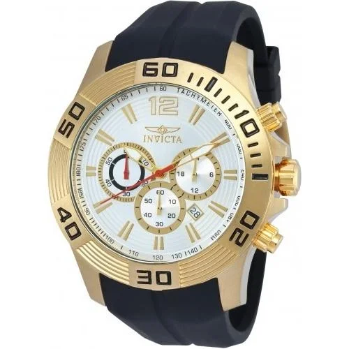 Wooden band watches-Invicta Men's 20301 Pro Diver Chronograph Black Polyurethane Watch