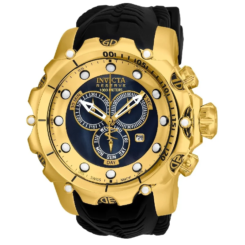 Casual canvas watches-Invicta Men's 20401 Venom Chronograph  Black Silicone Watch