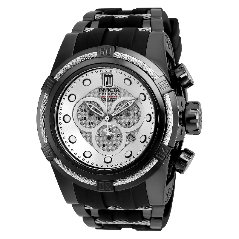 Petite face watches-Invicta Men's 20414 Jason Taylor Black Polyurethane and Stainless Steel Watch