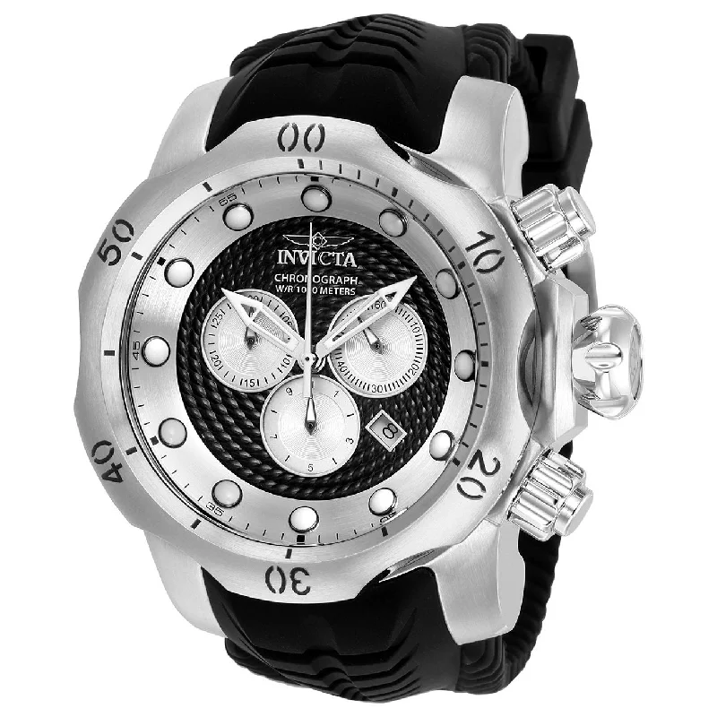 Mother-of-pearl watches-Invicta Men's 20439 Venom Black Polyurethane and Stainless Steel Watch