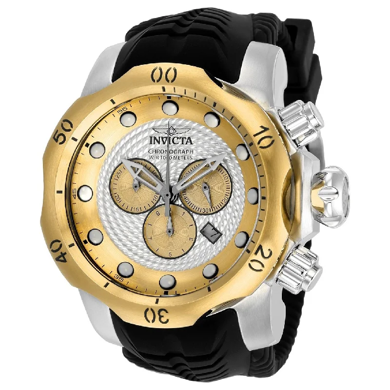 Boho leather watches-Invicta Men's 20441 Venom Chronograph  Black Silicone Watch