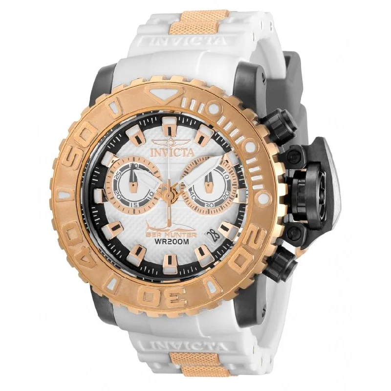 Rectangular face watches-Invicta Men's 20474 Sea Hunter Polyurethane and Stainless Steel Watch