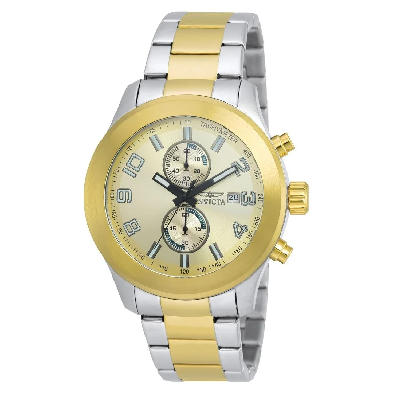 Artistic dial watches-Invicta Men's 21491 Specialty Gold-Tone and Silver Stainless Steel Watch