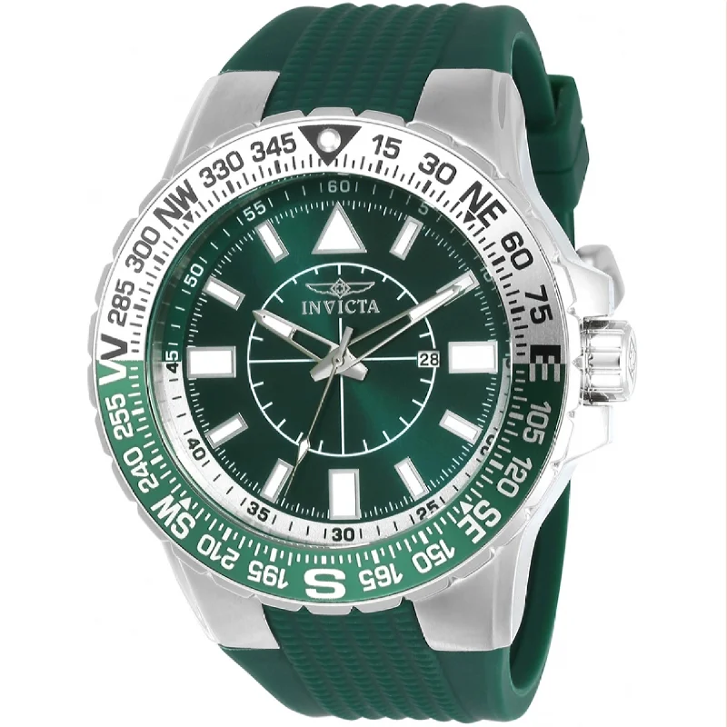 Vibrant face watches-Invicta Men's 21622 Aviator Green Silicone Watch