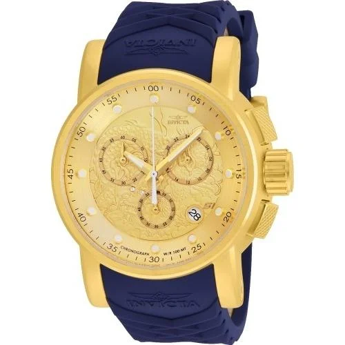 Gold tone watches-Invicta Men's 21627 S1 Rally Blue Silicone Watch