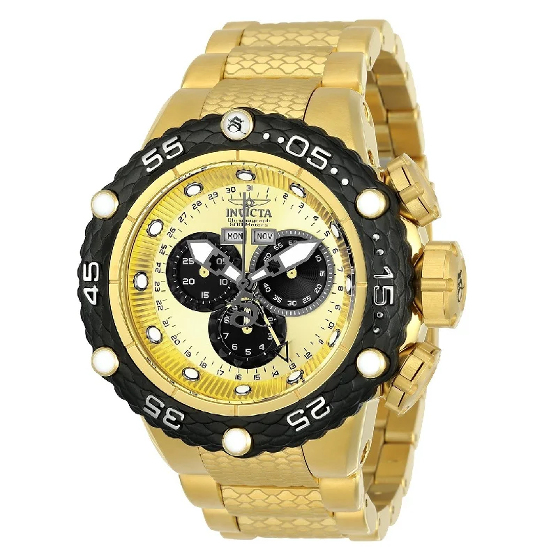 Gem encrusted watches-Invicta Men's 21676 Subaqua Noma VI Gold-Tone Stainless Steel Watch