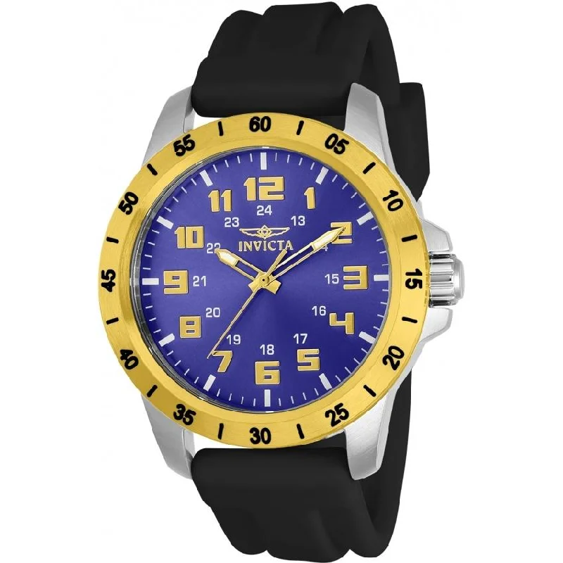 Crafted leather watches-Invicta Men's 21841 Pro Diver Blue Polyurethane Watch