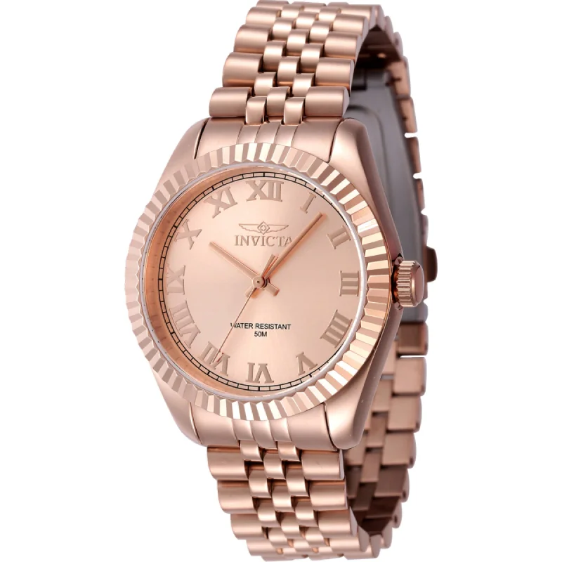 Patterned face watches-Invicta Women's Watch - Specialty Rose Gold Dial Stainless Steel Bracelet | 47419