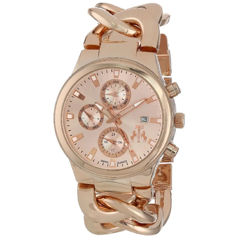 Mother-of-pearl watches-Jivago Women's JV1224 Lev Rose Gold-Tone Stainless Steel Watch