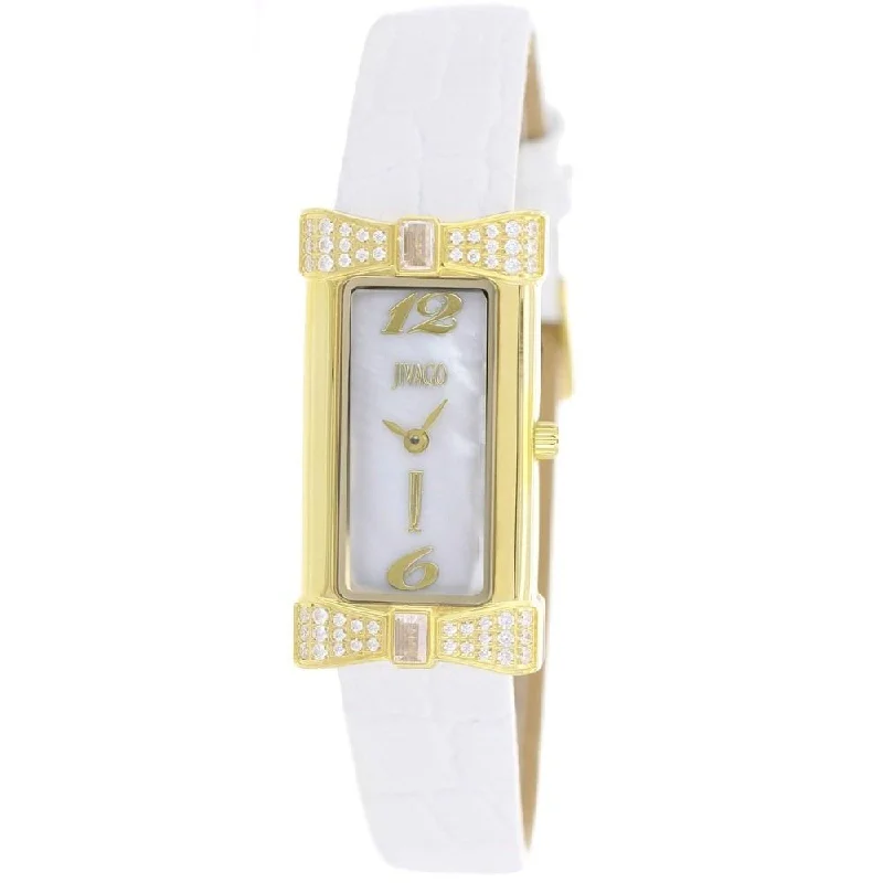 Modern square watches-Jivago Women's JV1414 Charmante White Leather Watch