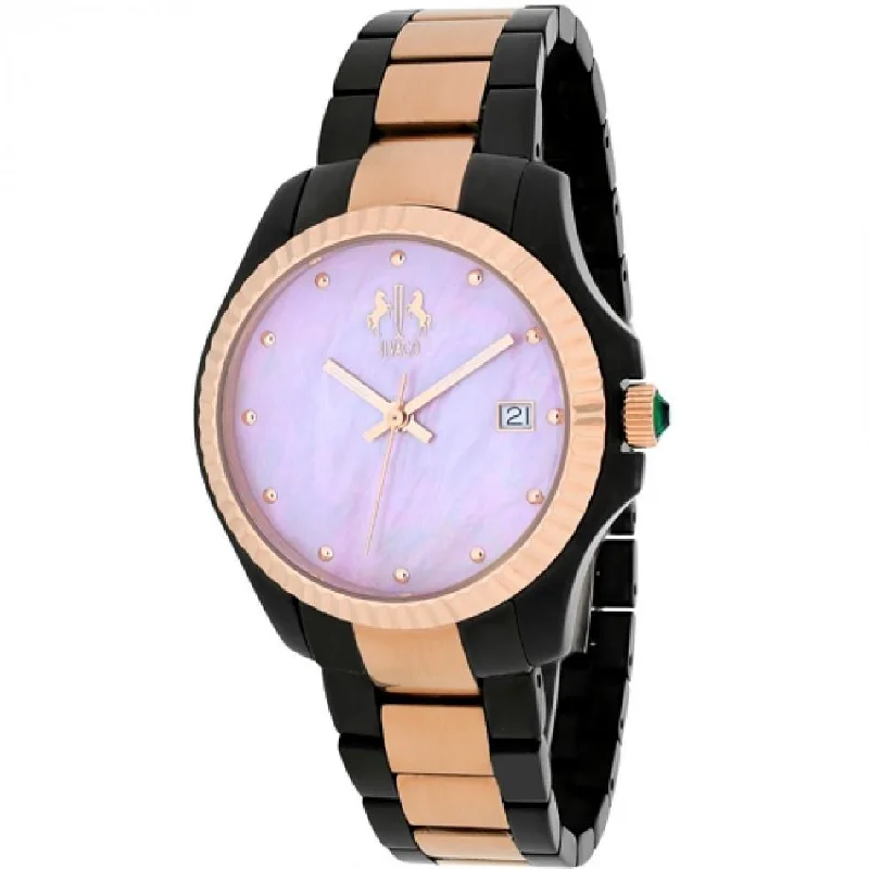 Floral strap watches-Jivago Women's JV3212P Jolie Dot Two-Tone Stainless Steel Watch