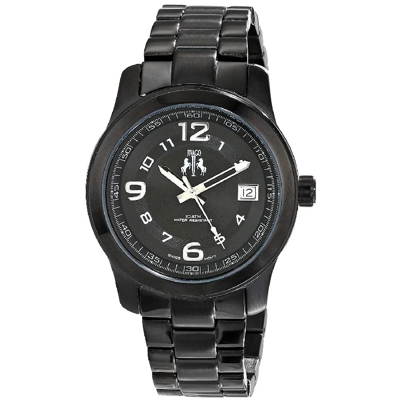 Bold bezel watches-Jivago Women's JV5210 Infinity Black Stainless Steel Watch