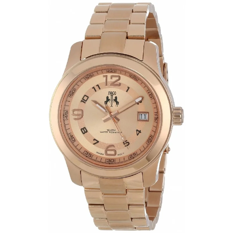 Gem encrusted watches-Jivago Women's JV5214 Infinity Rose Gold-Tone Stainless Steel Watch