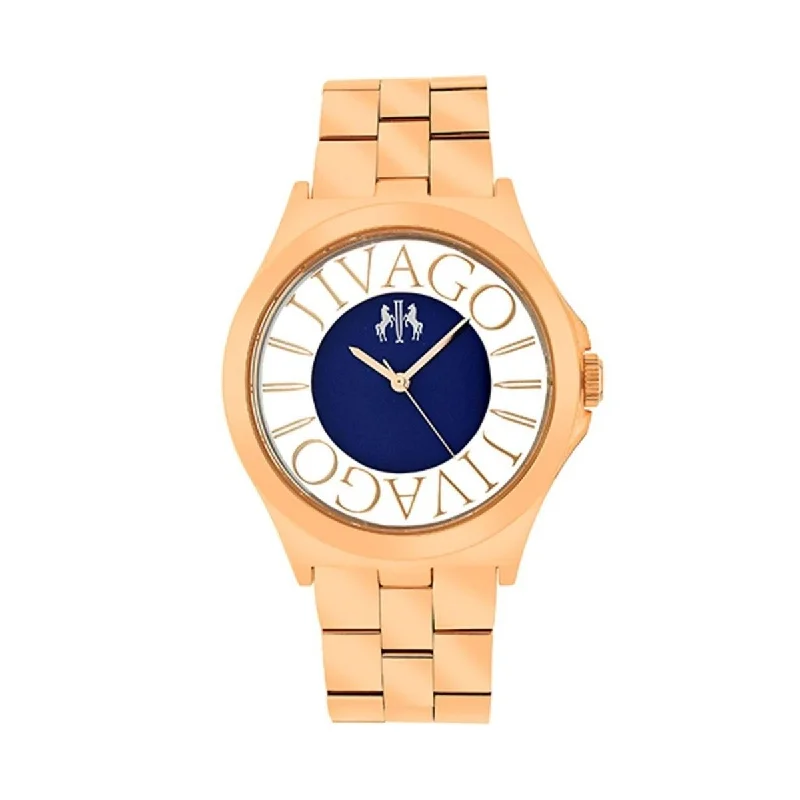 Artistic strap watches-Jivago Women's JV8412 Fun Rose Gold-Tone Stainless Steel Watch