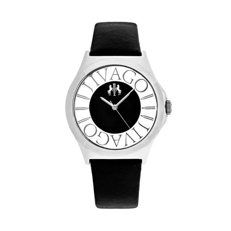 Retro digital watches-Jivago Women's JV8430 Fun Black Leather Watch