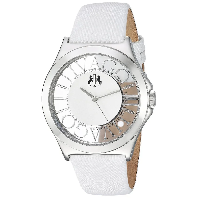 Matte finish watches-Jivago Women's JV8433 Fun White Leather Watch