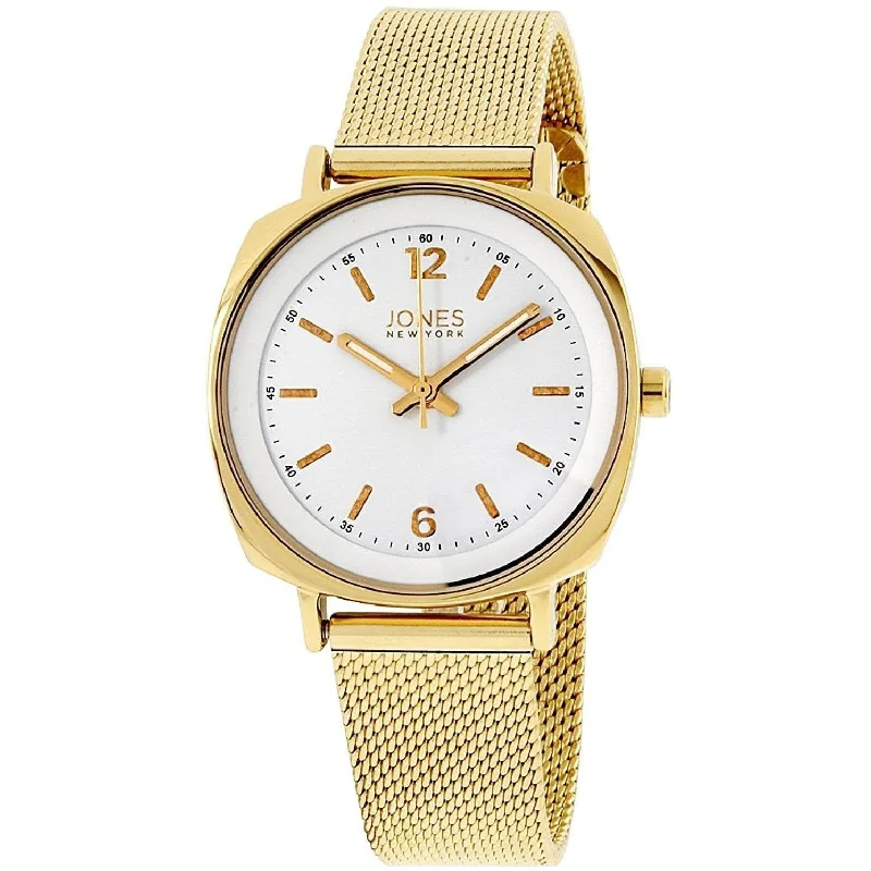 Gem encrusted watches-Jones New York Women's 11541G528-005 Gold-Tone Stainless Steel Watch