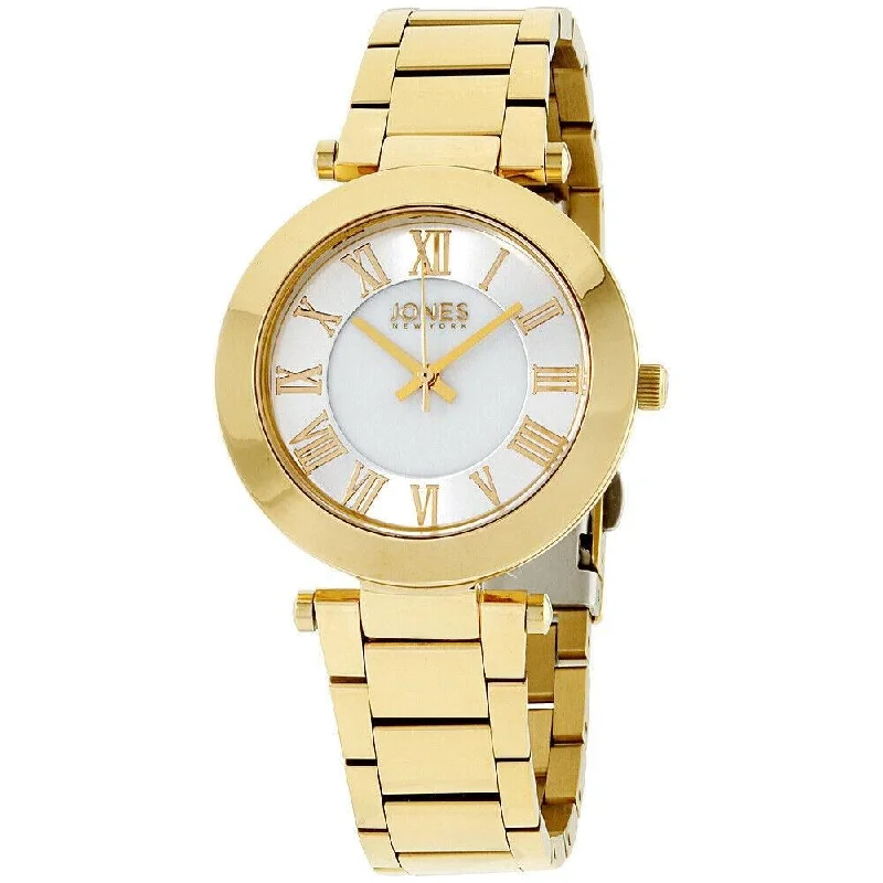 Crystal face watches-Jones New York Women's JNC11794G528-005 Jones New York Gold-Tone Stainless Steel Watch