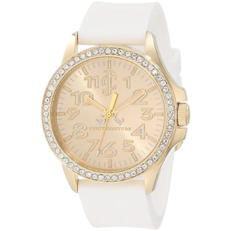 Quartz movement watches-Juicy Couture Women's 1900966 Jetsetter White Silicone Watch