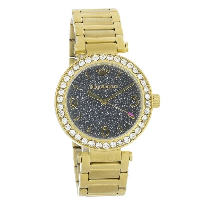 Crystal face watches-Juicy Couture Women's 1901319 Victoria Gold-Tone Stainless Steel Watch