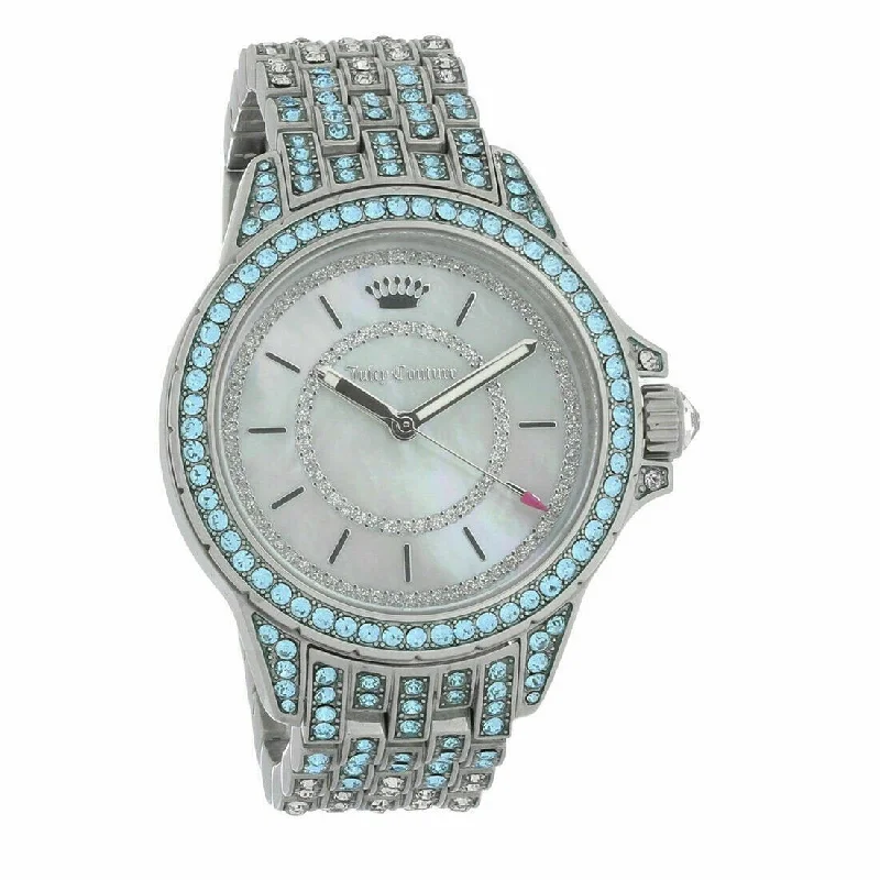 Dainty bracelet watches-Juicy Couture Women's 1901376 Charlotte Stainless Steel with Sets of Crystal Watch