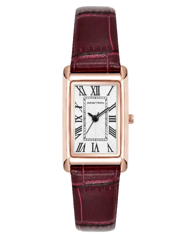 Floral strap watches-Tilly™ | 20mm, Rose Gold/Burgundy